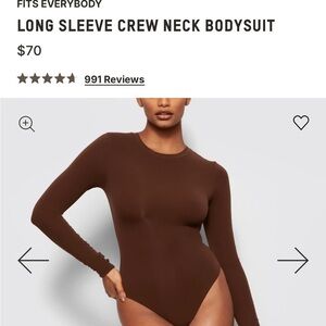 SKIMS Amethyst Long Sleeve Crew Neck Bodysuit